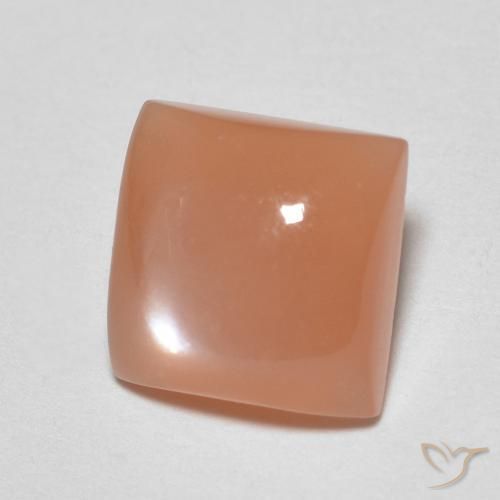 9,17 ctw natürlicher Cantaloupe-Orange Mondstein, Quadrat, Lichtdurchlässig