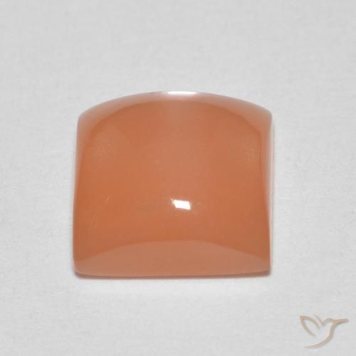 9,17 ctw natürlicher Cantaloupe-Orange Mondstein, Quadrat, Lichtdurchlässig