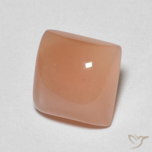 9,17 ctw natürlicher Cantaloupe-Orange Mondstein, Quadrat, Lichtdurchlässig