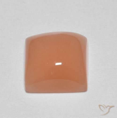 9,17 ctw natürlicher Cantaloupe-Orange Mondstein, Quadrat, Lichtdurchlässig