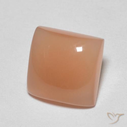 9,17 ctw natürlicher Cantaloupe-Orange Mondstein, Quadrat, Lichtdurchlässig