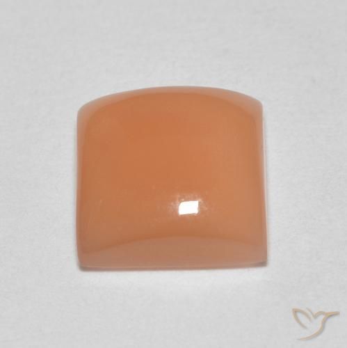 9,17 ctw natürlicher Cantaloupe-Orange Mondstein, Quadrat, Lichtdurchlässig