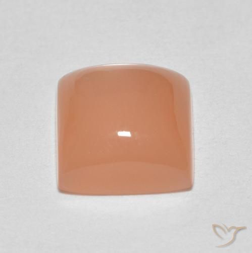 9,17 ctw natürlicher Helle Pfirsichorange Mondstein, Quadrat, Lichtdurchlässig