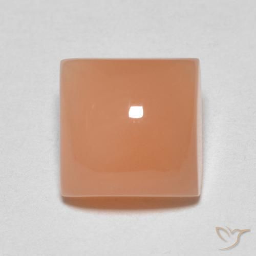 9,17 ctw natürlicher Cantaloupe-Orange Mondstein, Quadrat, Lichtdurchlässig