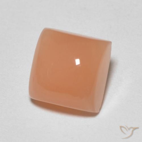 9,17 ctw natürlicher Cantaloupe-Orange Mondstein, Quadrat, Lichtdurchlässig