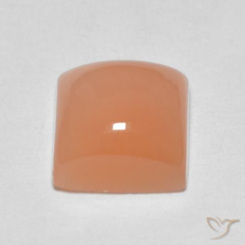 9,17 ctw natürlicher Cantaloupe-Orange Mondstein, Quadrat, Lichtdurchlässig