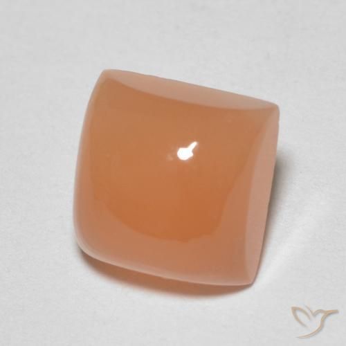 9,17 ctw natürlicher Helles rötliches Orange Mondstein, Quadrat, Lichtdurchlässig