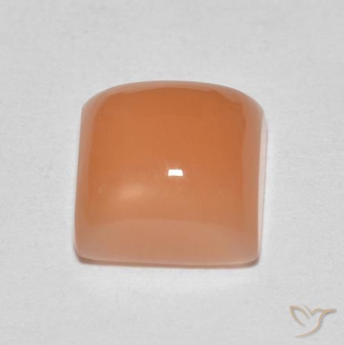 9,17 ctw natürlicher Helles rötliches Orange Mondstein, Quadrat, Lichtdurchlässig