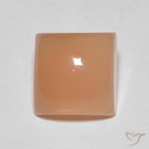 2.01ct Natürlicher Cantaloupe-Orange Mondstein, Quadrat, Lichtdurchlässig