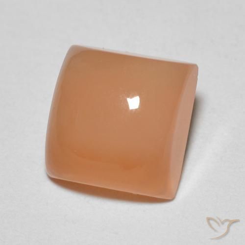 9,17 ctw natürlicher Cantaloupe-Orange Mondstein, Quadrat, Lichtdurchlässig