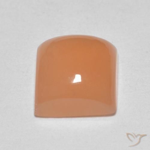 9,17 ctw natürlicher Cantaloupe-Orange Mondstein, Quadrat, Lichtdurchlässig