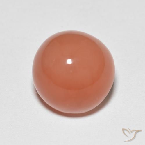 5.53ct Natürlicher Cantaloupe-Orange Mondstein, Runden, Lichtdurchlässig
