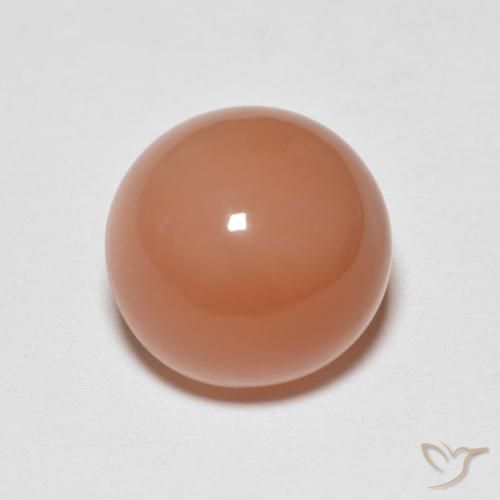 5.37ct Natürlicher Helles rötliches Orange Mondstein, Runden, Lichtdurchlässig