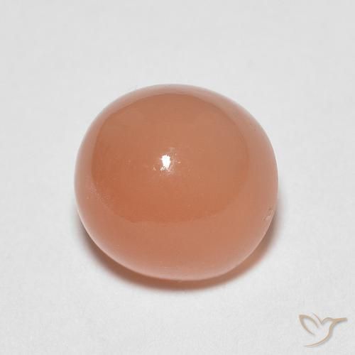 1.23ct Natürlicher Mittelorange Mondstein, Runden, Lichtdurchlässig