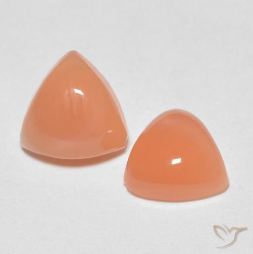 1.43 ct natürliche hellorange Mondstein-Edelsteine, Trillion, Lichtdurchlässig