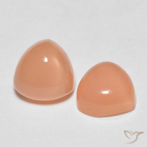 1.66 ct natürliche Cantaloupe-Orange Mondstein-Edelsteine, Trillion, Lichtdurchlässig