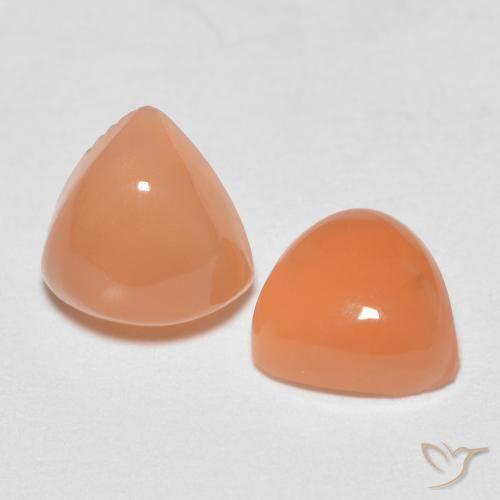 1.62 ct natürliche Mittelorange Mondstein-Edelsteine, Trillion, Lichtdurchlässig