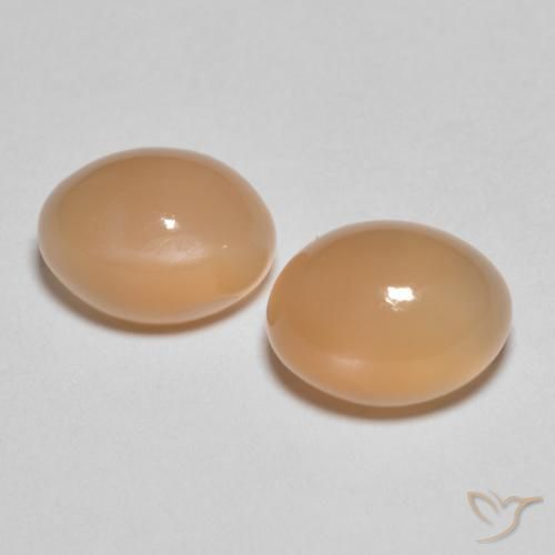 2.86ctw Natürlicher Medium Light-Orange Mondstein, Oval, Lichtdurchlässig