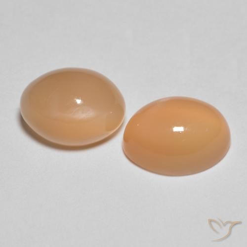 2.86 ct natürliche Medium Light-Orange Mondstein-Edelsteine, Oval, Lichtdurchlässig