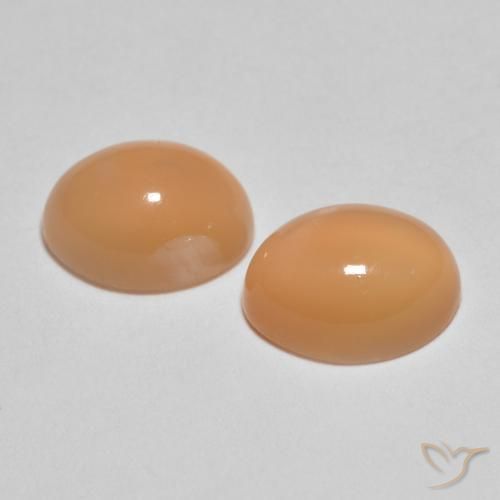 2.86 ct natürliche Medium Light-Orange Mondstein-Edelsteine, Oval, Lichtdurchlässig