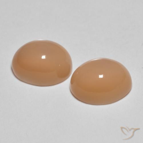 3.18 ct natürliche Pfirsich-orange Mondstein-Edelsteine, Oval, Lichtdurchlässig