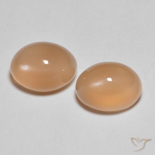3.32ctw Natürlicher Cantaloupe-Orange Mondstein, Oval, Lichtdurchlässig