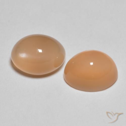 3.32 ct natürliche Cantaloupe-Orange Mondstein-Edelsteine, Oval, Lichtdurchlässig