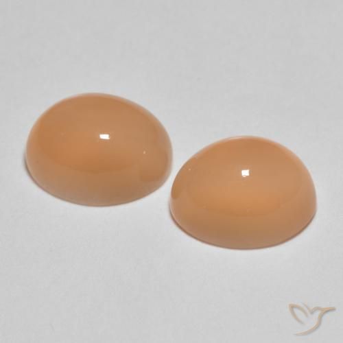 3.32 ct natürliche Cantaloupe-Orange Mondstein-Edelsteine, Oval, Lichtdurchlässig