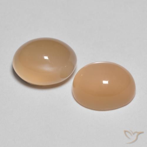 3.44 ct natürliche Cantaloupe-Orange Mondstein-Edelsteine, Oval, Lichtdurchlässig