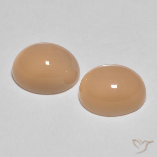 3.44 ct natürliche Cantaloupe-Orange Mondstein-Edelsteine, Oval, Lichtdurchlässig