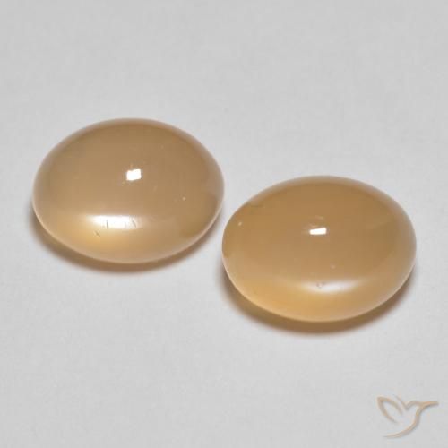 3.07ctw Natürlicher Pfirsich-orange Mondstein, Oval, Lichtdurchlässig