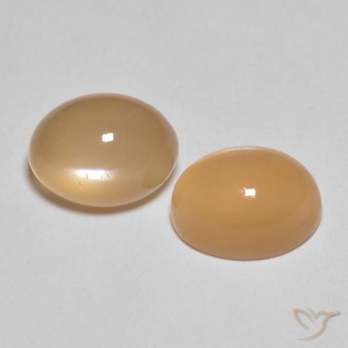 3.07 ct natürliche Pfirsich-orange Mondstein-Edelsteine, Oval, Lichtdurchlässig