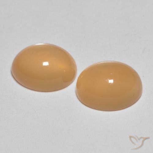 3.07 ct natürliche Pfirsich-orange Mondstein-Edelsteine, Oval, Lichtdurchlässig