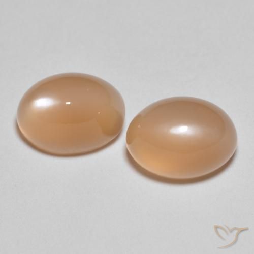 3.37ctw Natürlicher Pfirsich-orange Mondstein, Oval, Lichtdurchlässig
