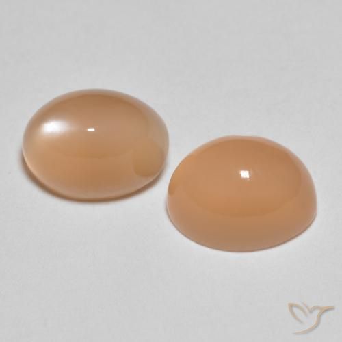 3.37 ct natürliche Pfirsich-orange Mondstein-Edelsteine, Oval, Lichtdurchlässig
