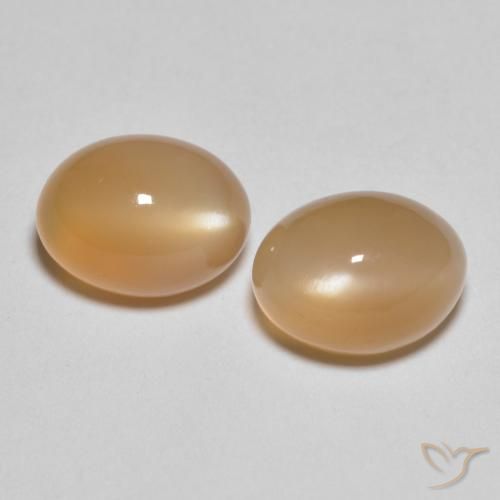 3.19ctw Natürlicher Medium Light-Orange Mondstein, Oval, Lichtdurchlässig