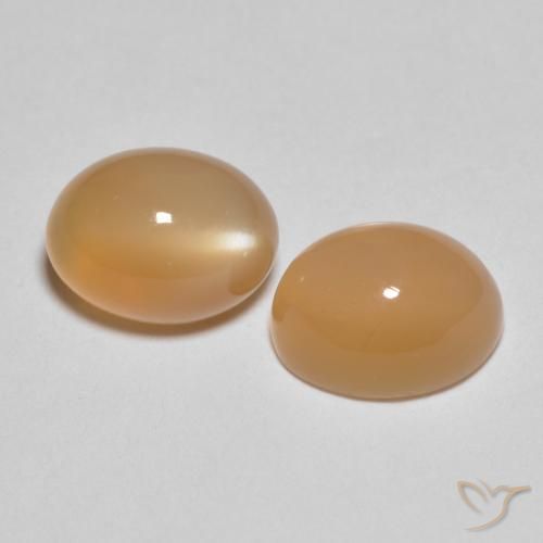 3.19 ct natürliche Medium Light-Orange Mondstein-Edelsteine, Oval, Lichtdurchlässig