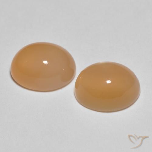 3.19 ct natürliche Medium Light-Orange Mondstein-Edelsteine, Oval, Lichtdurchlässig