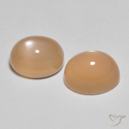3.64 ct natürliche Pfirsich-orange Mondstein-Edelsteine, Oval, Lichtdurchlässig