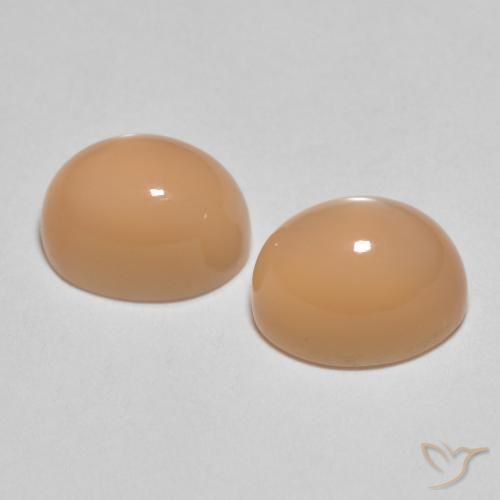 3.64 ct natürliche Pfirsich-orange Mondstein-Edelsteine, Oval, Lichtdurchlässig