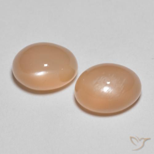 3.26ctw Natürlicher Cantaloupe-Orange Mondstein, Oval, Lichtdurchlässig