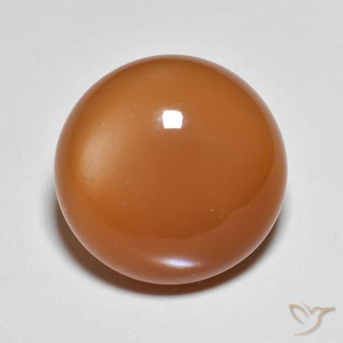 8.99ct Natürlicher Mittelorange Mondstein, Runden, Lichtdurchlässig