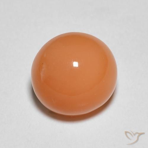 1.40ct Natürlicher hellorange Mondstein, Runden, Lichtdurchlässig