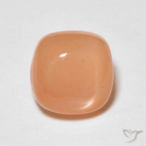 1.54ct Natürlicher Cantaloupe-Orange Mondstein, Kissen, Lichtdurchlässig