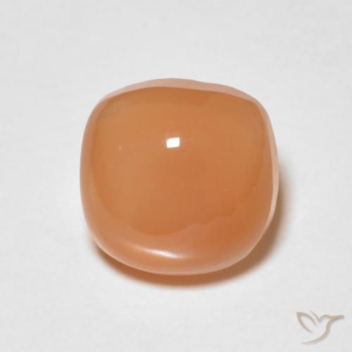 1.57ct Natürlicher rötlich-orange Mondstein, Kissen, Lichtdurchlässig