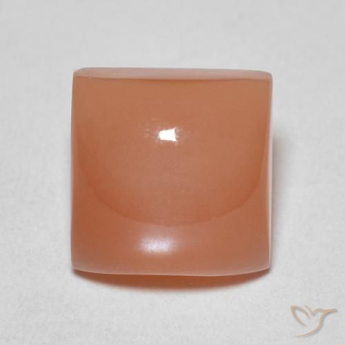 2.17ct Natürlicher Pfirsich-orange Mondstein, Quadrat, Lichtdurchlässig