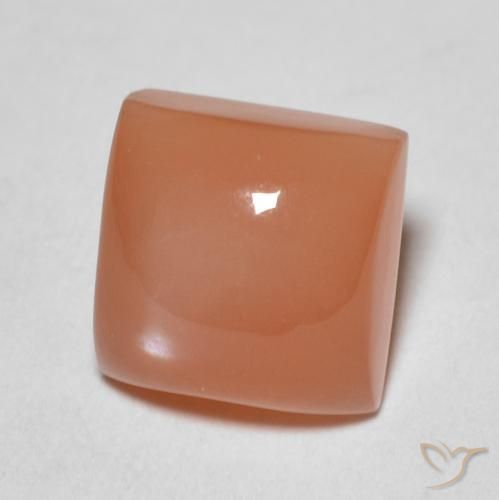 9,17 ctw natürlicher Pfirsich-orange Mondstein, Quadrat, Lichtdurchlässig