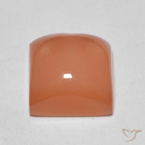 9,17 ctw natürlicher Pfirsich-orange Mondstein, Quadrat, Lichtdurchlässig