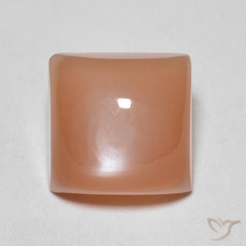 2.19ct Natürlicher Mittelorange Mondstein, Quadrat, Lichtdurchlässig