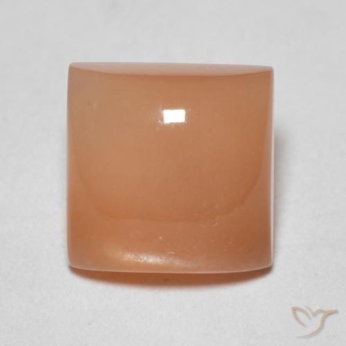 2.03ct Natürlicher Pfirsich-orange Mondstein, Quadrat, Lichtdurchlässig